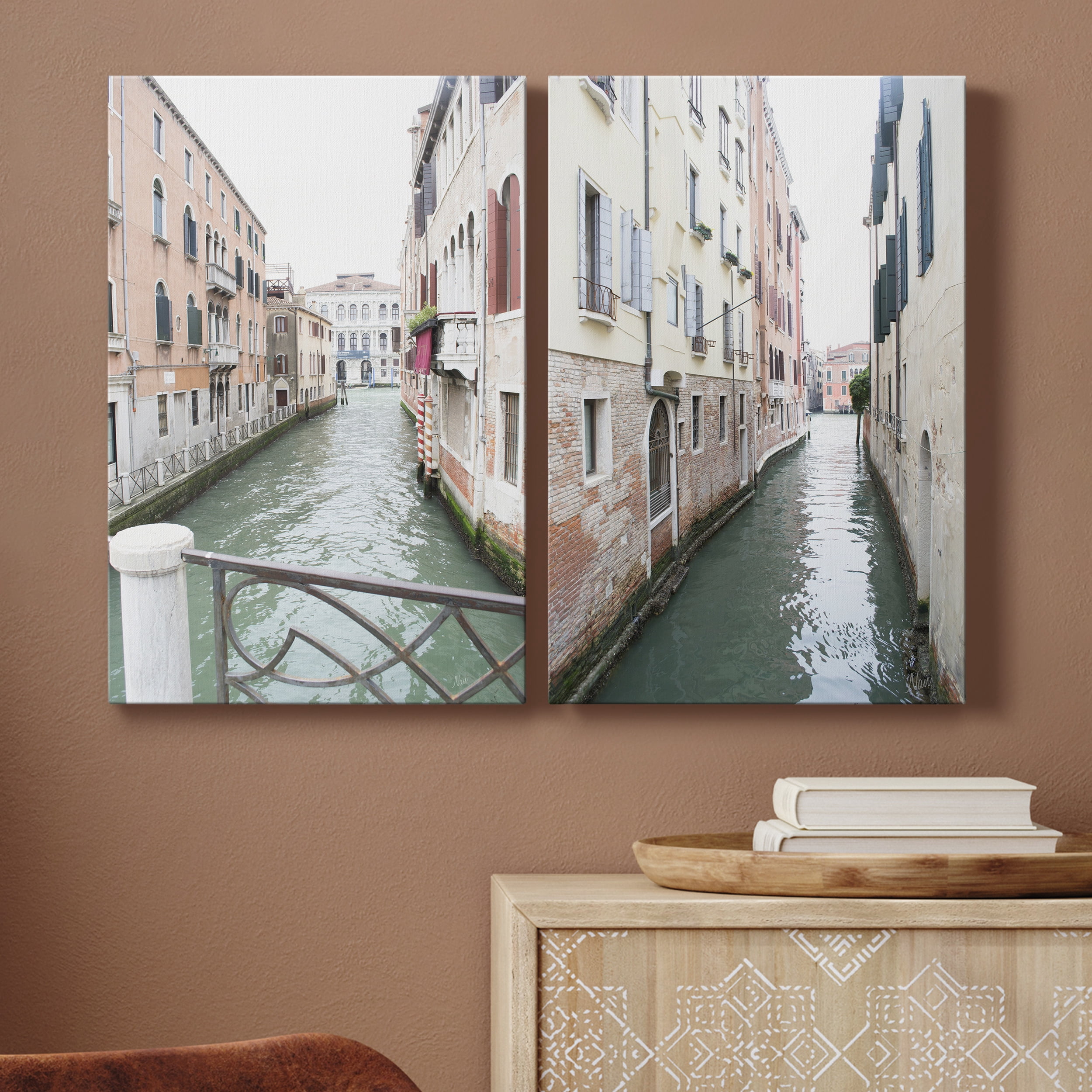 Venice Canal I Premium Gallery Wrapped Canvas - Ready to Hang - Set of 2 - 8 x 12 Each