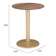thumbnail image 6 of Alto Bistro Table Brown & Gold Dining Table, Modern Style, Faux Wood MDF round shape tabletop, Steel, Indoor Dining, 6 of 11