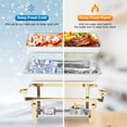 thumbnail image 3 of Ensemble de Plats à Chafing pour Buffet, Ensemble de 2 Chafers et Réchauffe-Buffets en Acier Inoxydable de 8 Qt avec Couvercle et Casserole à Eau, Réchaud Rectangulaire pour Servir les Aliments Fournitures de Traiteur pour Fêtes, 3 of 6