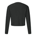 thumbnail image 4 of Fesfesfes Women Sweater Tops Fall And Winter Casual Round Neck Long Sleeve Tops Solid Color Crop Sweater Tops Blouse Clothes Sale, 4 of 6