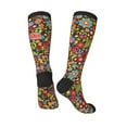 thumbnail image 4 of Fotbe Hippie Peace Love print Women's Men's Novelty Crew Socks Cotton Socks Knee High Socks for Walking,Running,Nurses,Pregnancy, 4 of 9