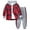 Red, variant on Quealent Boys 2 Pieces Sweatsuit Flannel Plaid Shirt Tops Hoodies Cargo Sweat Pants Clothing Set Red for Size 4-5 Years