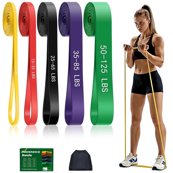 Pull Up Bands, Resistance Bands Set, Exercise Workout Bands for Men & Women, Ideal for Body Stretching, Physical Therapy and Muscle Training