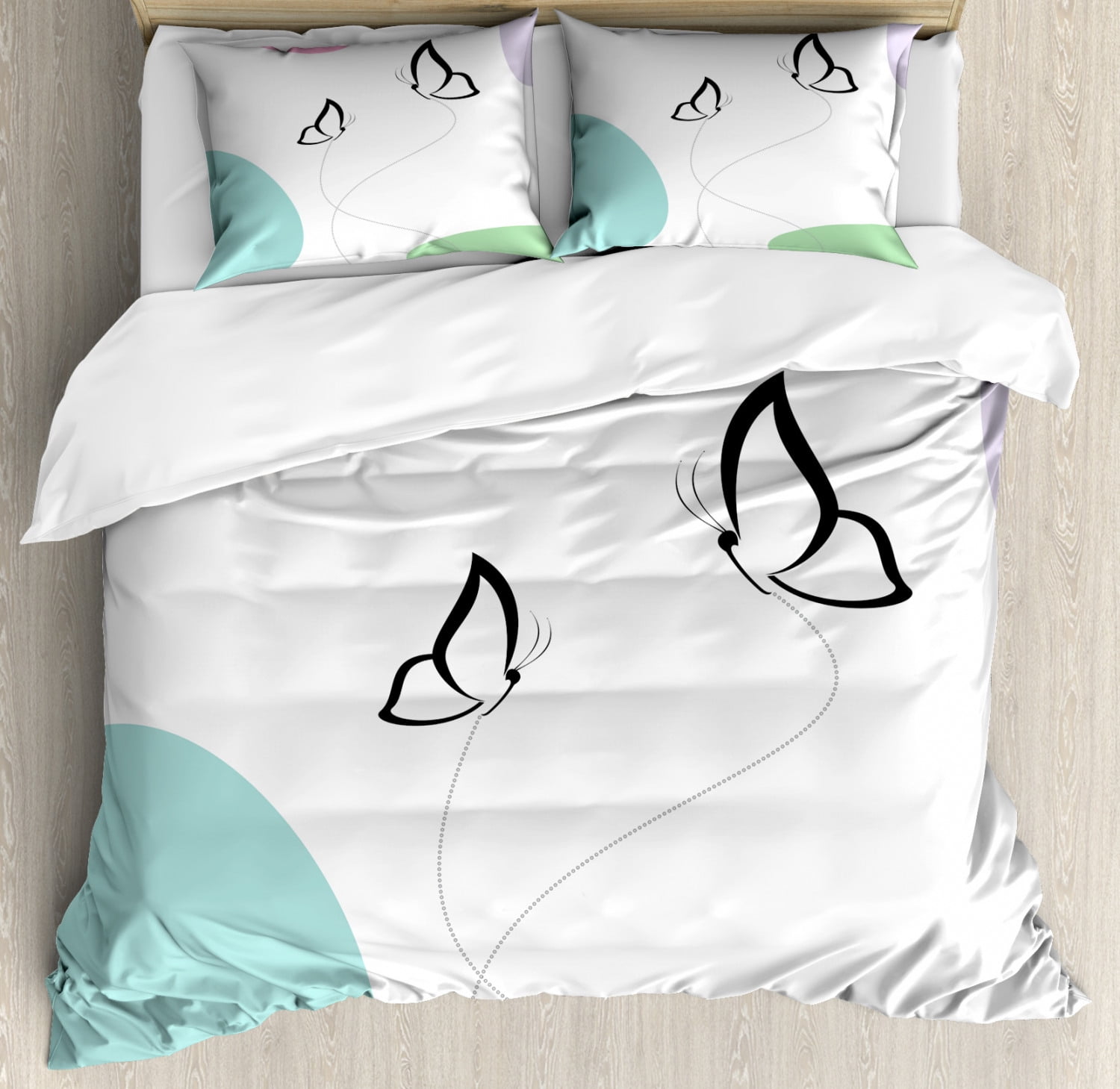 Colorful Butterfly 3-Piece Quilted Bedding Set NCU0VL133