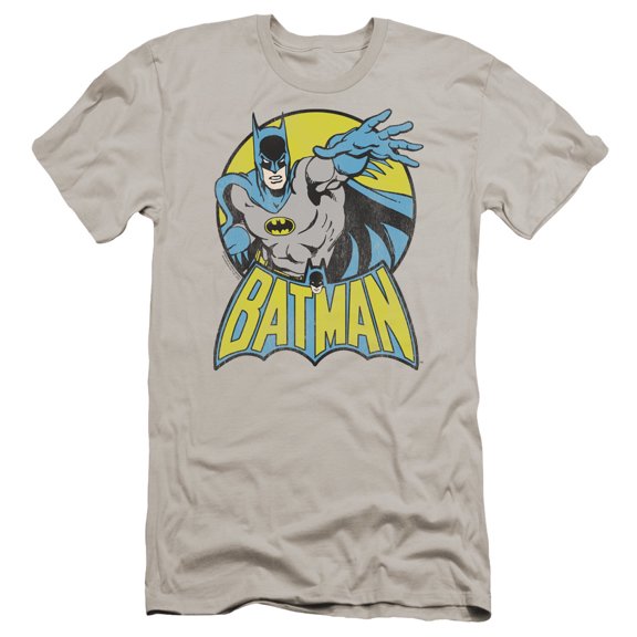 DC Comics Batman Premium Canvas Adult Slim Fit 30/1 T-Shirt Silver