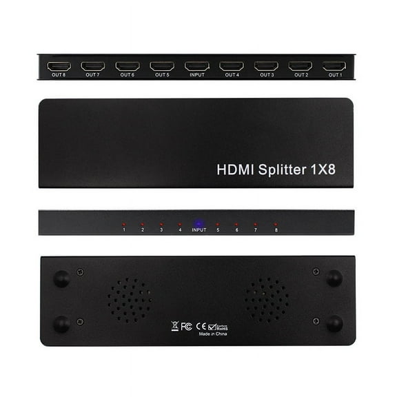 KIPLINK 1x8 HDMI Splitter, 4K, HDR, 3D, 1 Input 8 Outputs, HDCP