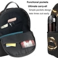 thumbnail image 5 of Lsque Golden Lips Modern Sculpture Pattern Backpack – School Travel Canvas Daypack with Ergonomic Padded Straps, Multiple Compartments & Leather Handle, 5 of 5