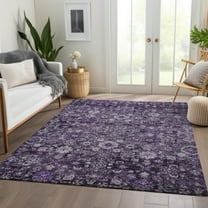 Addison Rugs Chantille Indoor/Outdoor Traditional Oriental Purple Washable Rectangle Rug, 9' x 12'