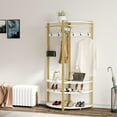 thumbnail image 2 of QinaQin Freestanding Corner Coat Rack with Shelves and a Bench, Suitable for Entryway, 2 of 5