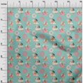 thumbnail image 3 of oneOone Rayon Light Mint Green Fabric Kawai Sewing Craft Projects Fabric Prints By Yard 56 Inch Wide, 3 of 5
