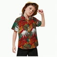thumbnail image 3 of Xudanell Boys Button Down Shirt Holiday Beach Floral Tops Button up Holiday Shirts for Teens Red 7-8 Years, 3 of 5