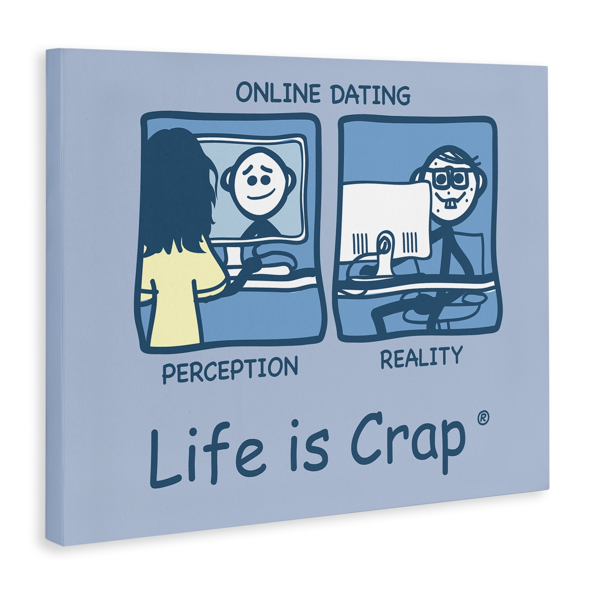 Stupell Industries Perception and Reality Dating Novelty & Humor Painting Wrapped Canvas Art Print Wall Art, 20 x 16