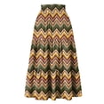 thumbnail image 6 of Women's Bohemian Maxi Skirt, Floral High Waist Drawstring Tiered Skirt, Lightweight Flowy Skirt for Vacation, Beachwear and Festival,Orange,2XL, 6 of 7