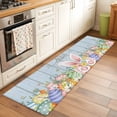 thumbnail image 2 of 2'x6' Rug Runners for Hallways Kitchen, Easter Non Slip Entryway Beside Floor Carpet Runner, Spring Eggs Rabbit Ear Flowers Wooden Grain Washable Laundry Room Bedroom Throw Rugs Mat for Family Pet, 2 of 8