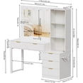 thumbnail image 7 of PAKASEPT Vanity Set with Lighted Mirror, 58.7" Makeup Vanity with Charging Station,5 Drawers, Vanity Desk White Vanity for Bedroom (No Stool), 7 of 7