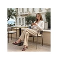 thumbnail image 6 of BLISSFUL STEP Square Toe High Sandal Strappy Heeled Stiletto Heels Sandals for Women Burgundy (Size 6.5), 6 of 7