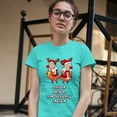 thumbnail image 3 of Tee Hunt Stressed Blessed and Christmas Obsessed T-Shirt Funny Reindeers Women's T-Shirt Tee, Light Blue, Large, 3 of 5