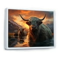 thumbnail image 2 of Designart "Expressive Yaks On The Horizon" Yaks Floater Framed Canvas Art Print, 2 of 5