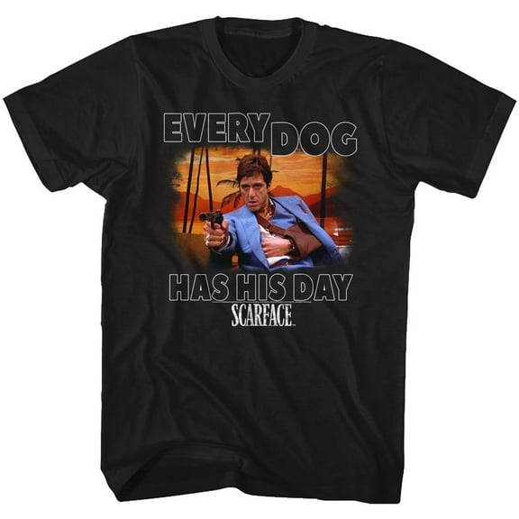 Scarface Every Dog Black Adult T-Shirt 2Xlt