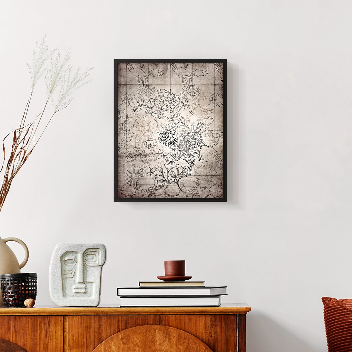 Vintage Abstract Print CXLV - 14in. x 11in. Vintage Framed Print in Black Wood Frame