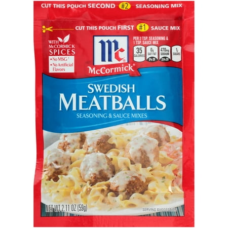 (4 Pack) McCormick Swedish Seasoning & Sauce Mix, 2.11 (Best Seasoning For Meatballs)