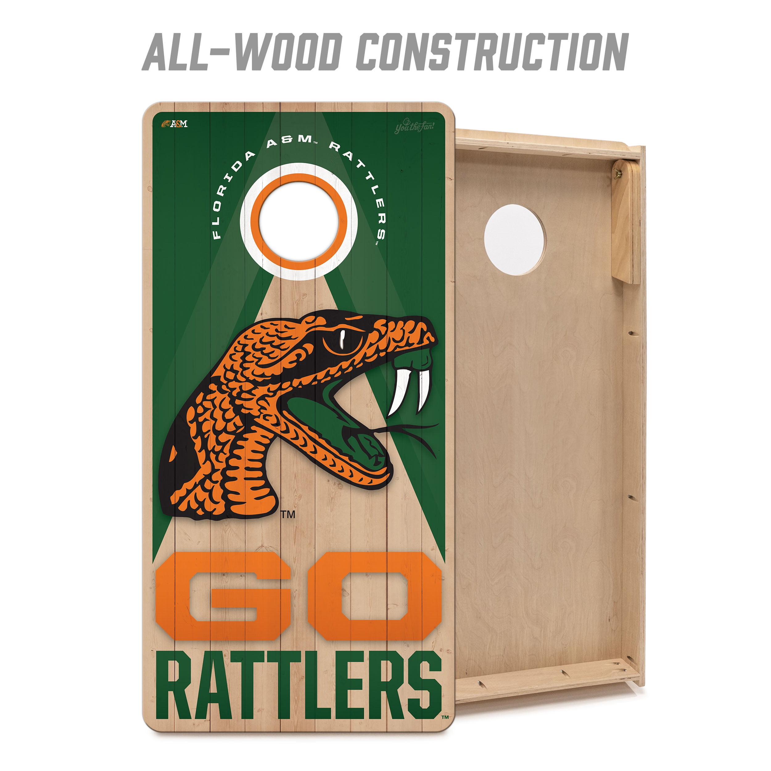 YouTheFan NCAA Florida A&M Rattlers 2x4 Slogan Series Cornhole NO BAGS