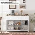 thumbnail image 4 of Buffet Cabinet with Storage, 47.3” Farmhouse Sideboard Buffet Cabinet, White Kitchen Cabinet Display Cabinet with 3 Drawers and 3 Doors, Wood Coffee Bar Cabinet for Kitchen Dining Room, 4 of 8