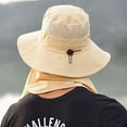 thumbnail image 4 of SkyAuks Unisex Fishing Hat for Adults, with Face Cover & Neck Flap, Outdoor UV Sun Protection Wide Brim Hat for Men & Women, Khaki, 4 of 6