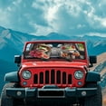 thumbnail image 3 of KUIFORTI Windshield Sun Shade Funny Tiger Automotive Interior Sun Protection for Jeep Wrangler TJ JK JKU Sport Sahara Rubicon 2 Door & 4 Door, Thickened Fabric Easy to Install, 3 of 6