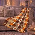 thumbnail image 6 of Autumn Harvest Buffalo Plaid Pumpkins Maple Leaves Decorative, Cozy Friendship Quote Scene, Warm Flannel Blanket for Living Room and Reading Nook, Art Lovers Thanksgiving Gift, Festive Home Decor, 6 of 9