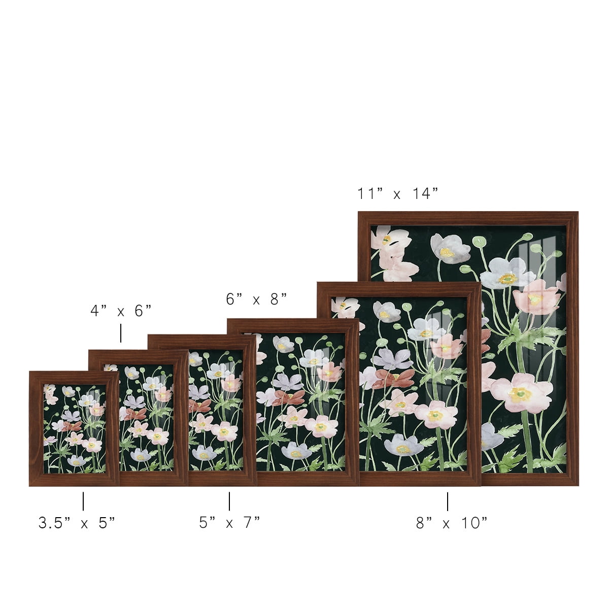 Anemone Dance II -Framed Print w/glass-Chestnut