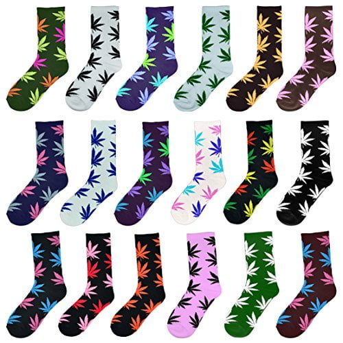 1pair Unisex Fashion Soft Cotton Maple High Leaf Weed Ankles Socks Colorful Sock 