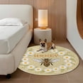 thumbnail image 2 of Bees Round Area Rug 7Ft Washable Circle Rugs for Dorm Laundry Room, Daisy Flowers Spring Summer Honey Floral Leaf Plant Non-Slip Carpet Floor Mats Indoor Outdoor Carpet Runner Aesthetic Home Decor, 2 of 8