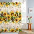 thumbnail image 4 of Shower Curtains for Bathroom, Sunflower Waterproof Fabric Shower Curtain, Yellow Spring Floral Summer Botanical Rustic Decorative Bathroom Curtain for Bathtub, 66"x72", No Hooks Included, 4 of 9