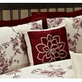 thumbnail image 3 of 7 Piece SUNRISE Floral Printed Clearance bedding Comforter Set Fade Resistant, Wrinkle Free, No Ironing Necessary, Super Soft, All Size Queen King CalKing Size (Cal.King, Burgundy), 3 of 4