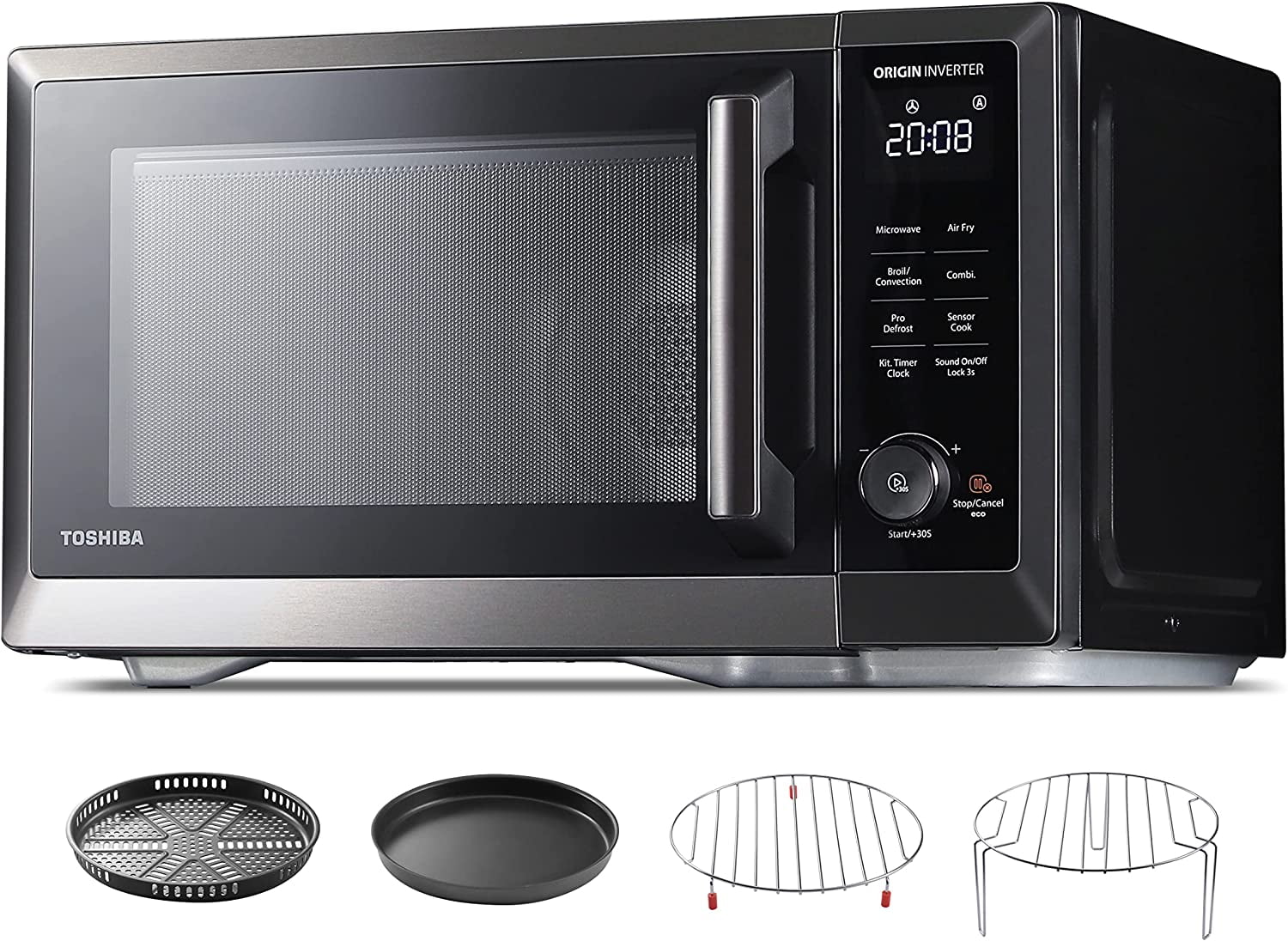 TOSHIBA 7-in-1 Countertop Microwave Oven Air Fryer Inverter, Convection, Broil, Speedy Even Defrost, Humidity Sensor, Mute Function, 27 Auto Menu&47 Recipes, 1.0 cu.ft/30QT, 1000W - Walmart.com