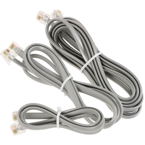 OUNONA 3Pcs Phone Wire for Landline Grey Sturdy Telephone Line with Smooth Calling