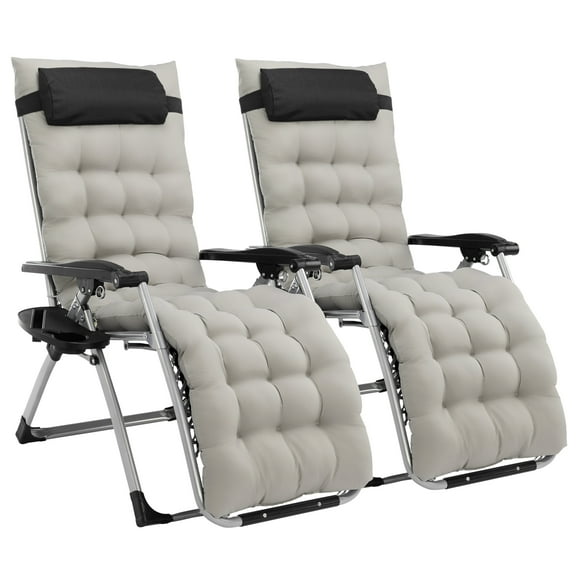 Ktaxon 2PCS Folding Zero Gravity Reclining Lounge Chairs Outdoor Beach Patio Yard Multiple Color