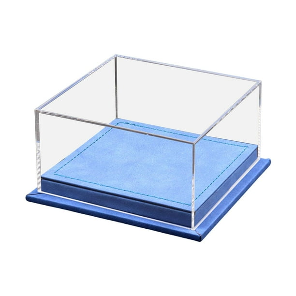 Caja de exhibición de autos de juguete a escala 1:64, tapa de acrílico transparente, liviana, ahorra espacio para Azul