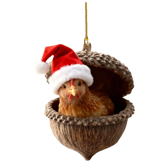 A Holiday Acrylic Tree Ornament Animal Design 2D 3.1 Inch Christmas Decoration