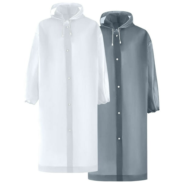 Capa impermeable de EVA para mujer, para exteriores, de manga larga, con capucha, para hombre y mujer, 2 piezas