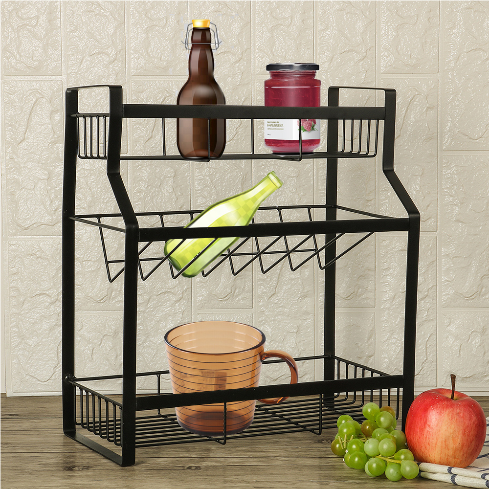 2 Pack 3 Tier Metal Spice Rack Kitchen Bathroom Countertop Organizer