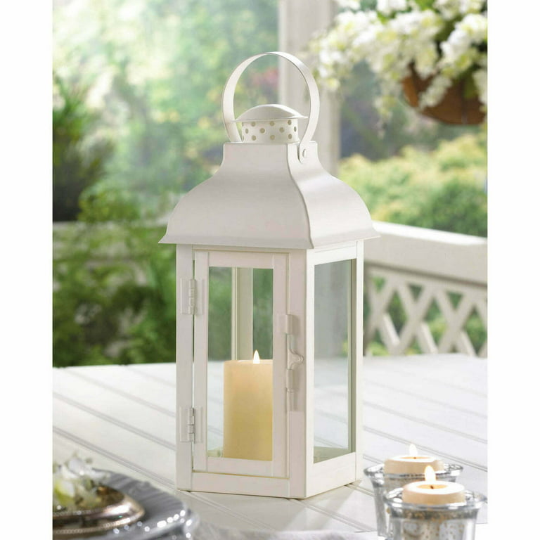 2PCS Small White Candle Holder Lantern Wedding Centerpiece Stand Lamp Home  Decor