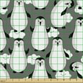 thumbnail image 2 of Ambesonne Animal Fabric by the Yard Upholstery, Cartoon Penguins and Clouds, 10 Yards, Dimgray White Black, 2 of 5