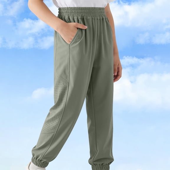 Kids Boys Breathable Joggers Elastic Waist Patch Detail Athletic Track Pants for Running Sports School Playwear, 5T-16Y