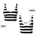 thumbnail image 5 of Picia Black And White Stripes Sports Bra for Women,Padded Strappy Sports Bras Medium Support Yoga Bra with Removable Cups,Running Yoga Bra-XX-Large, 5 of 9