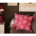 thumbnail image 1 of HomeRoots 402351 Flocons de Neige Rouge et Blanc Jeter des Oreillers - Lot de 2, 1 of 1