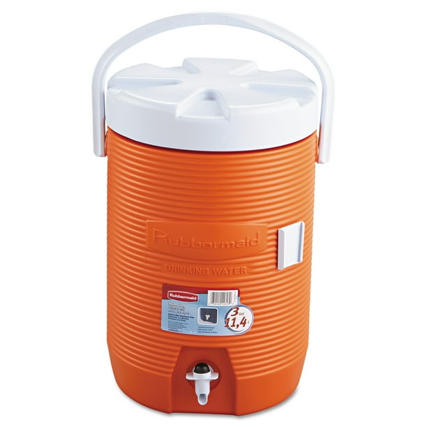 Rubbermaid Water Cooler, 12 1/2" dia x 16 3/4h, Orange