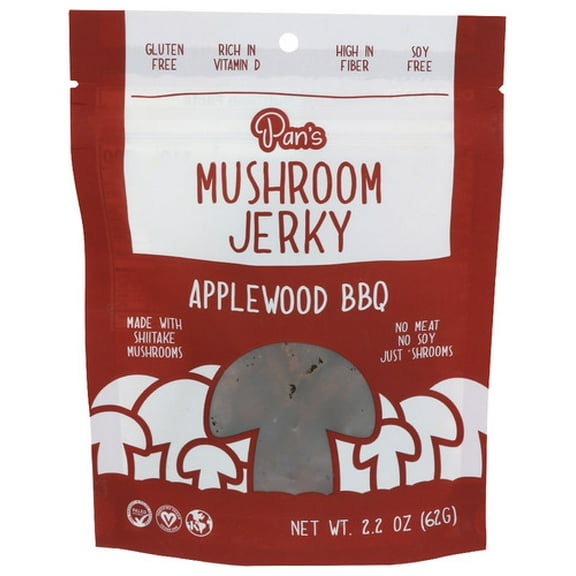 PANS Jerky Mushroom Applewood BBQ 2.2 oz (Pack of 6)
