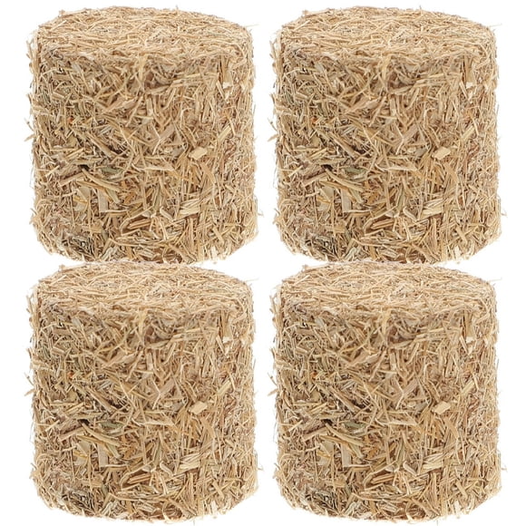 EIGTHTAIL 4Pcs Mini Faux Hay Bales for Fall Decorations